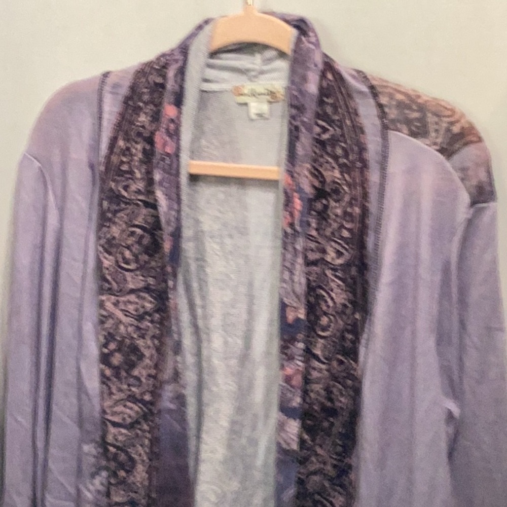 World Unity Elegant Purple Women's openfront Sweater
